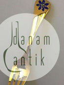 Georg Jensen Annual Fork 1986 in gilded Sterling Silver with enamel