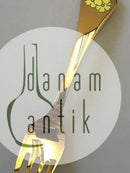 Georg Jensen Årsgaffel 1985 i forgyldt Sterling Sølv med emalje.