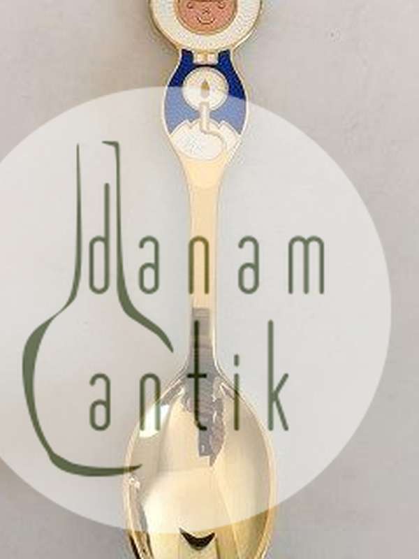 A. Michelsen Christmas Spoon 1969 Gilded Sterling Silver with Enamel