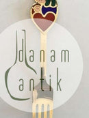 A. Michelsen 1968 Julegaffel Forgyldt Sterling Sølv med Emalje.