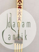 A. Michelsen Christmas Fork 1957 In Gilded Sterling Silver with Enamel