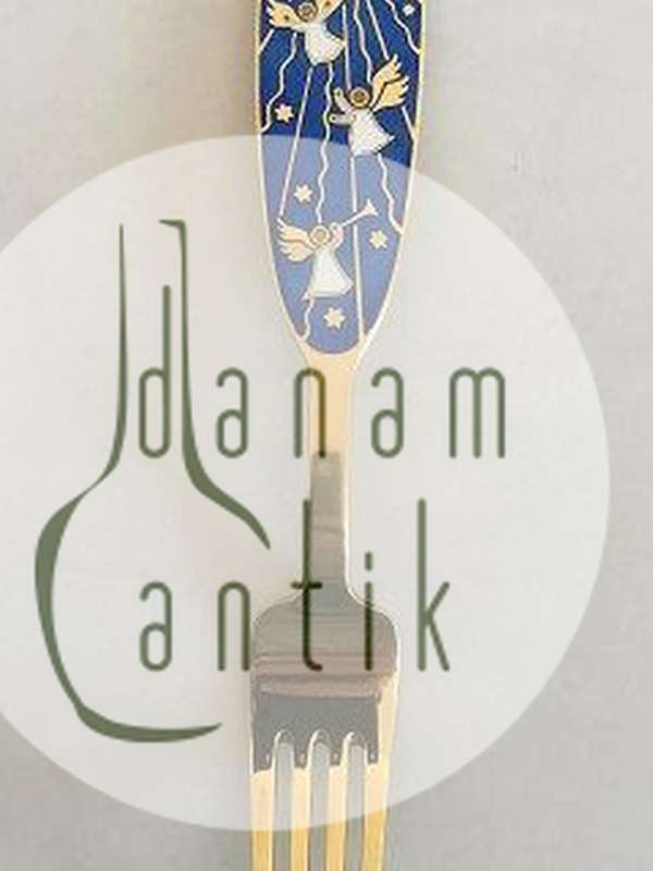 A. Michelsen 1953 Julegaffel Forgyldt Sterling Sølv med Emalje