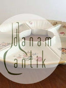 Royal Copenhagen Trelleborg Cabaret Schalen 6 Stück Nr. 1884. mit drehbarem Teakholz Tablett.