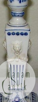 Royal Copenhagen Blue Fluted Candlestick with Lionheads No 15