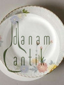 Royal Copenhagen No 93 White Half Lace w. Flowers and Gold Cake / Dessert Plate