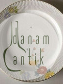 Royal Copenhagen White Half Laced w. Flowers and Gold Round Serving Dish