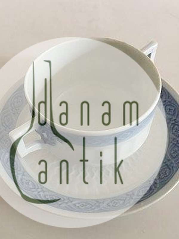 Royal Copenhagen Blå Vifte Bouillonkop med Underkop No. 11565. 35 cl