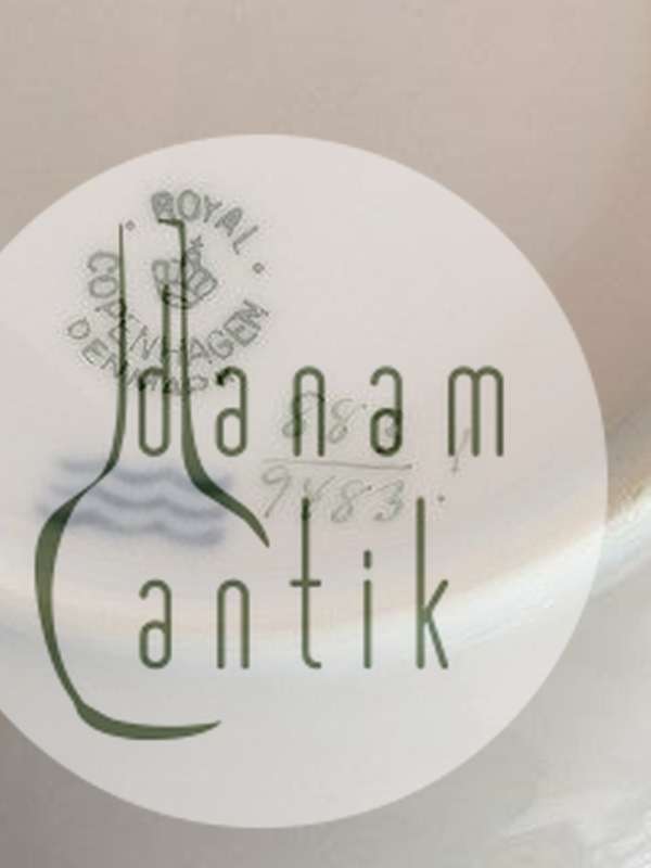 Royal Copenhagen Golden Horns with Orange Band Cake Plate No 883/9483