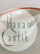 Royal Copenhagen Golden Horns with Orange Band Oval Sauce Bowl No 883/9477