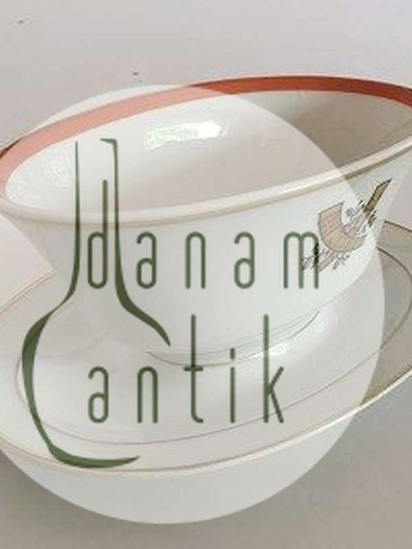 Royal Copenhagen Golden Horns with Orange Band Oval Sauce Bowl No 883/9477