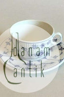 Royal Copenhagen Musselmalet Riflet Hotel Kaffekop med underkop No 2187