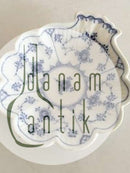 Royal Copenhagen Blauer geriffelter gewölbter Teller mit Henkel Nr. 2013