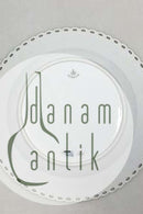 Royal Copenhagen Blue Fluted Red Ruby/Pink with Gold Edge Full lace Lunch Plate No 2/1084