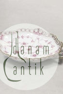 Royal Copenhagen Blue Fluted Red Ruby/Pink with Gold Edge Full Lace Assiet No 2/1076