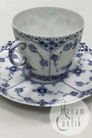 Royal Copenhagen Musselmalet Helblonde Kaffekop og Underkop No. 1035