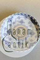 Royal Copenhagen Musselmalet Helblonde Kerzenhalter mit montierter 2-Kronen-Münze mit Christian VIII und Caroline Amalie&