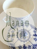 Royal Copenhagen Blaue geriffelte Bouillontasse mit Deckel Nr. 764