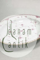 Royal Copenhagen Blue Fluted Red Ruby/Pink with Gold Edge Half Lace Oval Dish No 2/533