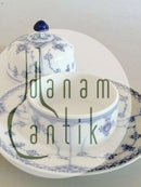 ロイヤルコペンハーゲン ブルーフルーテッドハーフレース キャビアボウル 蓋・ソーサー付 No502