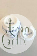 Royal Copenhagen Blaues kanneliertes kleines Senfglas Nr. 358