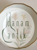 Royal Copenhagen Tallerken No 166/2031 Guldkant med Håndmalet Blomst og Sommerfugl