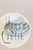 Royal Copenhagen Blå Tranquebar Mokkakop med underkop No 2124