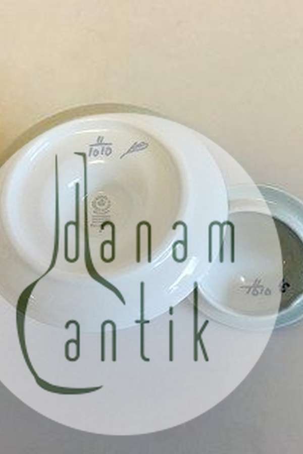 Royal Copenhagen Blå Tranquebar Sennepskrukke No. 1010