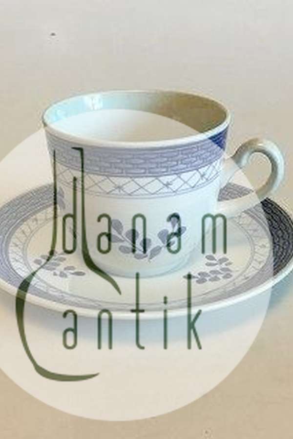 Royal Copenhagen/Aluminia Blå Tranquebar Kaffekop og underkop No 11/956