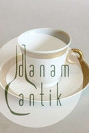 Royal Copenhagen Gold Fan Mokkatasse und Untertasse Nr. 414/11540