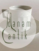 皇家哥本哈根白扇摩卡杯和碟子编号11548