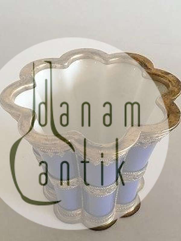 Royal Copenhagen Stort Margrethe Bæger med Sølvmontering af Anton Michelsen