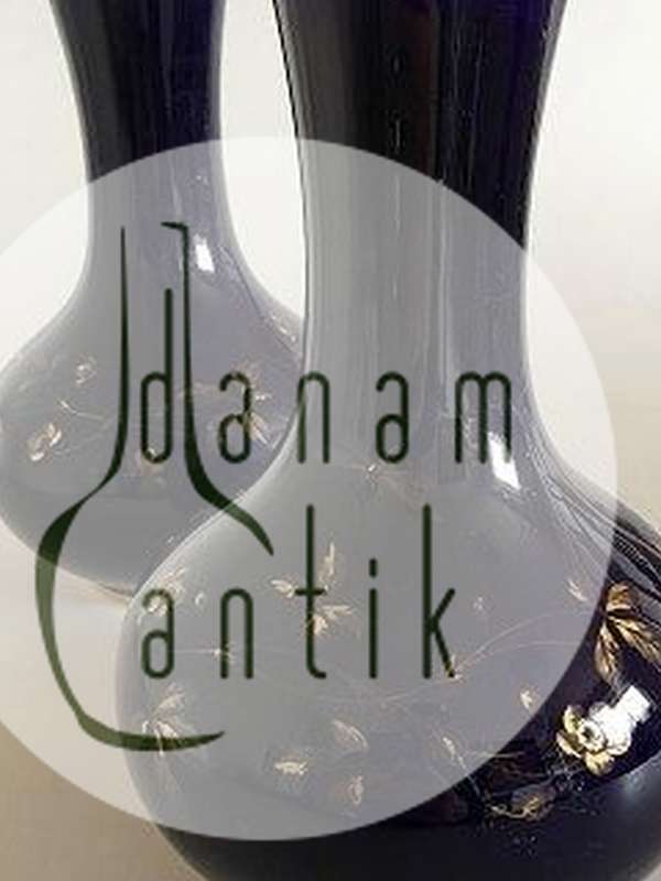 Par Sjældende Royal Copenhagen Art Nouveau Cobolt Blå Vaser med guld dekoration med sjældende blå eksport stempler. Nok til Rusland