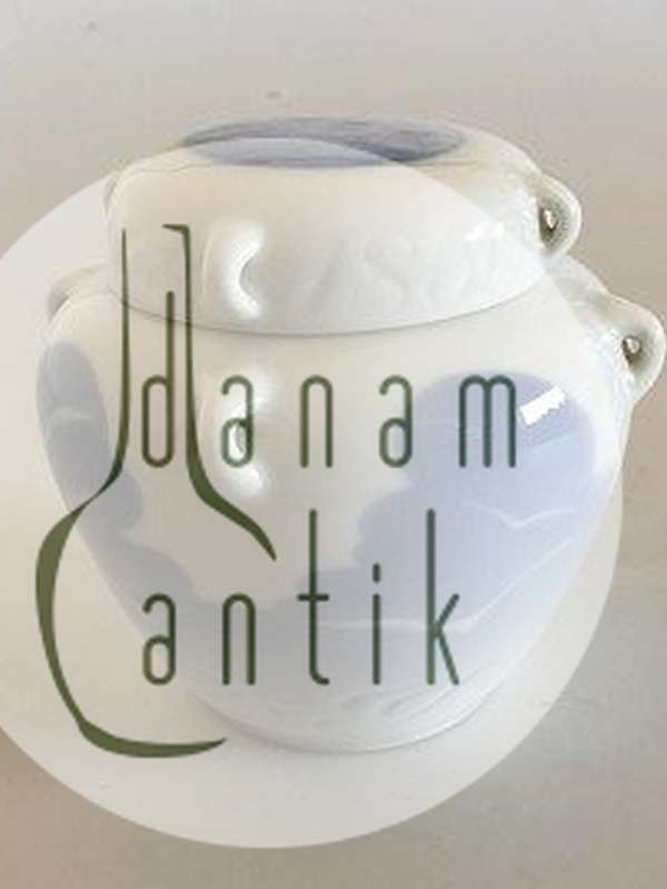 Royal Copenhagen Lågkrukke med Måger og Skibsmotiv og Små Hanke