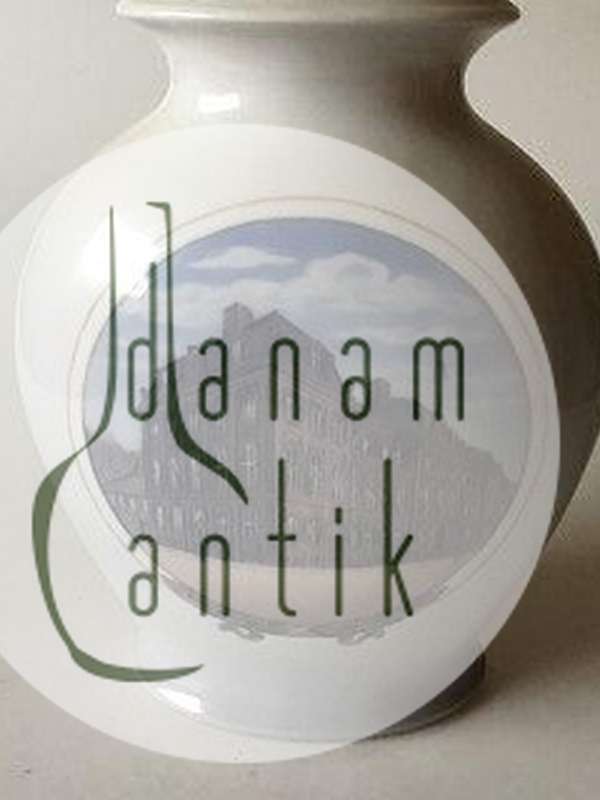 Royal Copenhagen Art Nouveau Vase No. 3403 med motiv af Bredgadepalæ