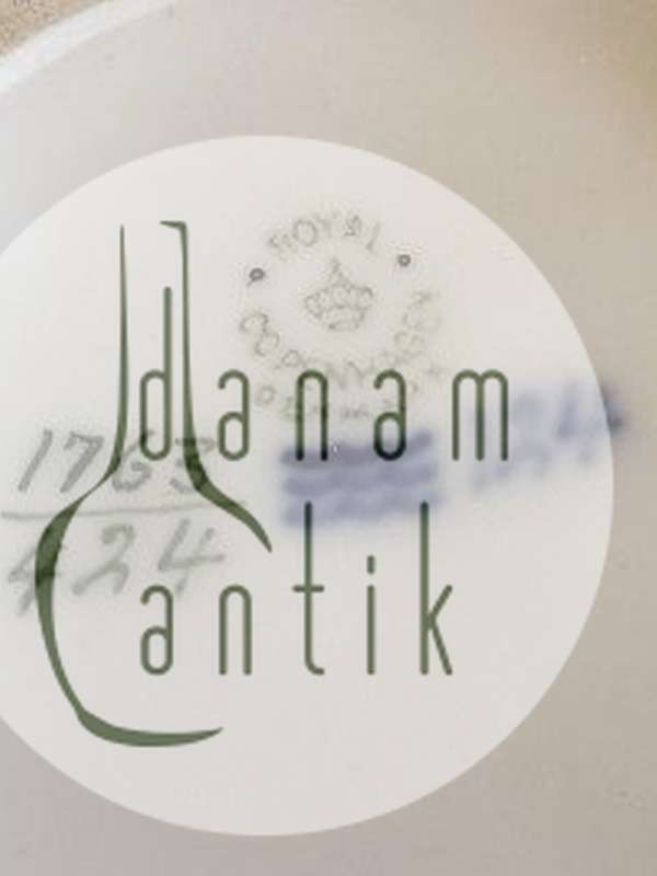 Royal Copenhagen Lågskål No 1763/424 med Blå Blomster Motiv