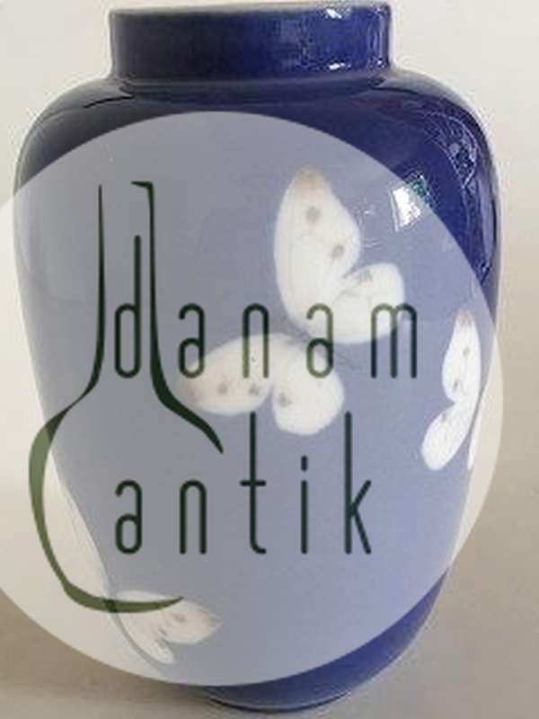 Royal Copenhagen Art Nouveau Vase med Sommerfugl