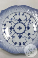 Royal Copenhagen Blue Fluted Plain Fish Plate with Blue Fish Border 1/3002