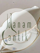 Royal Copenhagen No 118 Sauceboat with Handles w. Golden Peacock Feather Ornament