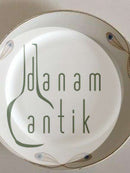 Royal Copenhagen No 118 Round Serving Tray w. Golden Peacock Feather Ornament