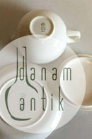 Royal Copenhagen Red Line Butter Dish with Lid and Saucer No 3085/3081