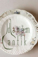 Royal Copenhagen Saksisk Blomst Middags-/Frugttallerken i luksusmodel med gennembrudt kant.