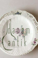 ロイヤルコペンハーゲン サクソンフラワー ディナー/フルーツプレート（リム透かし彫り）ラグジュアリーモデル。