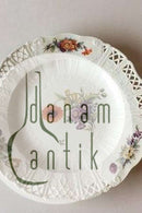 Royal Copenhagen Saksisk Blomst Middags-/Frugttallerken i luksusmodel med gennembrudt kant.