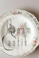 Royal Copenhagen Saksisk Blomst Middags-/Frugttallerken i luksusmodel med gennembrudt kant.