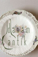 Royal Copenhagen Saksisk Blomst Middags-/Frugttallerken i luksusmodel med gennembrudt kant.