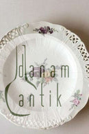 ロイヤルコペンハーゲン サクソンフラワー ディナー/フルーツプレート（リム透かし彫り）ラグジュアリーモデル。