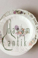 Royal Copenhagen Saksisk Blomst Middags-/Frugttallerken i luksusmodel med gennembrudt kant.