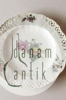 Royal Copenhagen Saksisk Blomst Middags-/Frugttallerken i luksusmodel med gennembrudt kant.