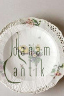 Royal Copenhagen Saksisk Blomst Middags-/Frugttallerken i luksusmodel med gennembrudt kant.