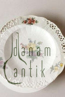 Royal Copenhagen Saksisk Blomst Middags-/Frugttallerken i luksusmodel med gennembrudt kant.